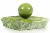 Polished Noble Serpentine Sphere with Base - Washington #367360-2